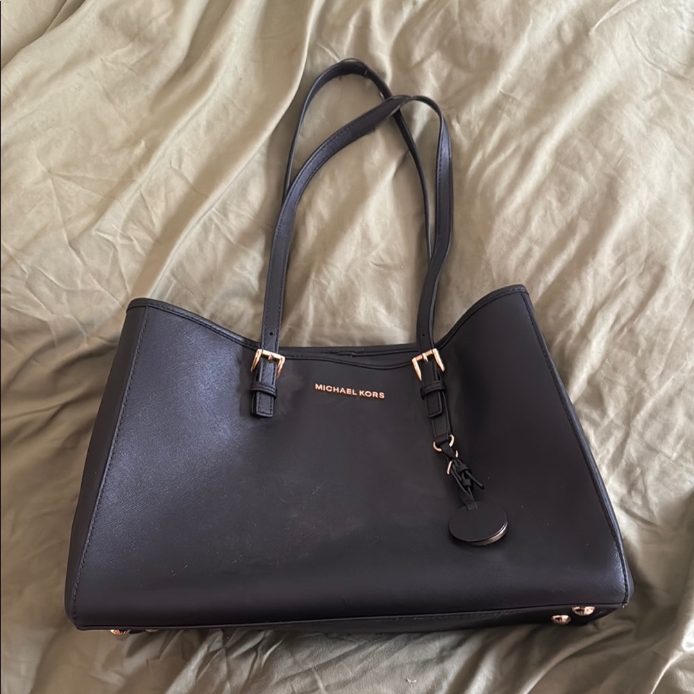 Michael Kors Black Leather Tote Bag